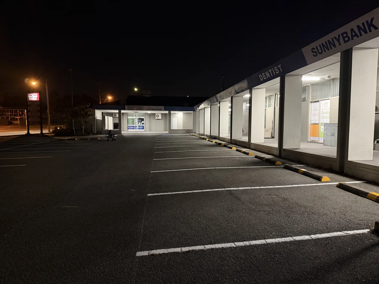 Shopfront parking bays in Sunnybank after line marking refresh by Imperial
